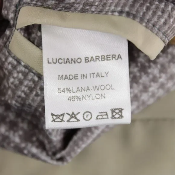 Luciano Barbera NWD Wool Blend Trench / Overcoat Size 50 (40 US) Solid Light Tan - Picture 11 of 14